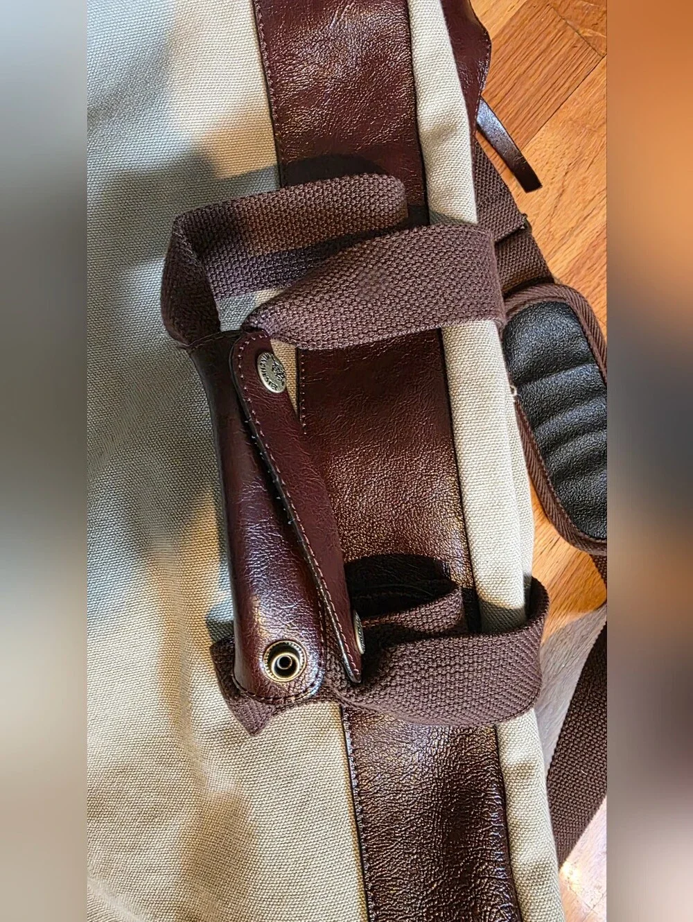 Winchester‎ Vintage Tan Canvas And Leather Weekender Luggage Bag Travel Suitcase